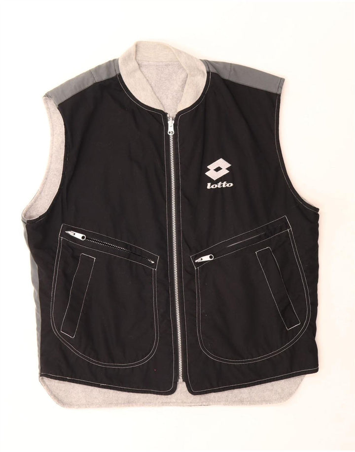 Lotto Herre Graphic Reversible Gilet UK 40 Large Black Polyester