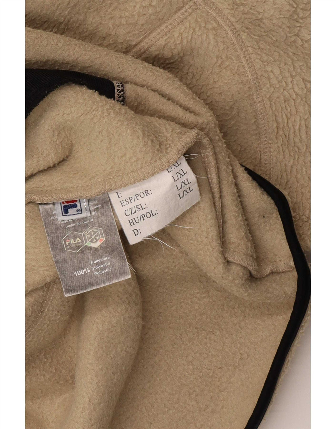 Fila Herre Fleecejakke UK 40 Stor Beige Colourblock Polyester