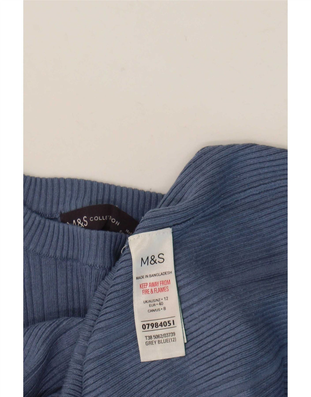 Marks & Spencer Dame sweater med rund hals DK 12 Medium Blue Viscose