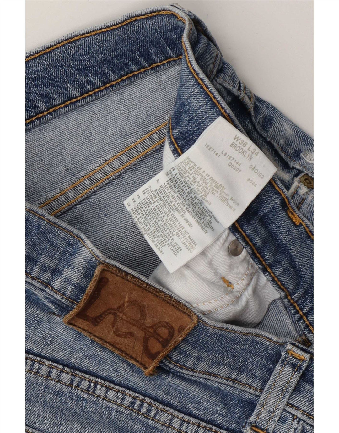 Lee Herre Brooklyn Straight Jeans W36 L27 Blå Bomuld