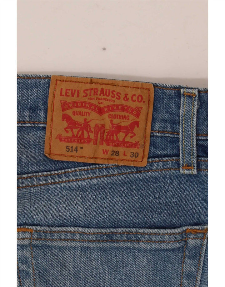 Levi's Womens 514 Distressed Straight Jeans W28 L30 Blå