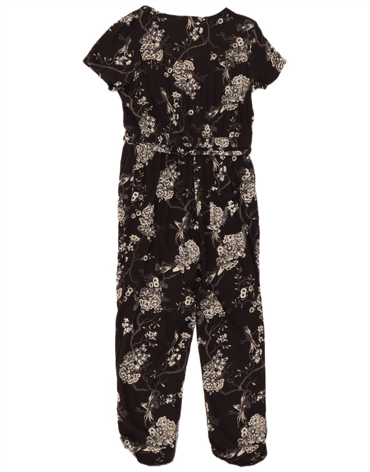 Fat Face Dame Jumpsuit UK 14 Large Black Floral