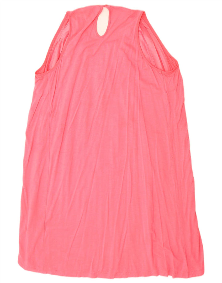 French Connection Dame Ærmeløs Shift Dress UK 10 Small Pink Viscose
