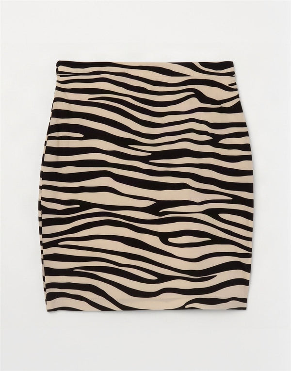 Escada Pencil Nederdel til kvinder EU 42 Large W30 White Animal Print Silke