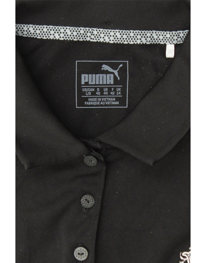 PUMA Womens Polo Shirt UK 14 Large Black Vintage Puma and Second-Hand Puma from Messina Hembry 