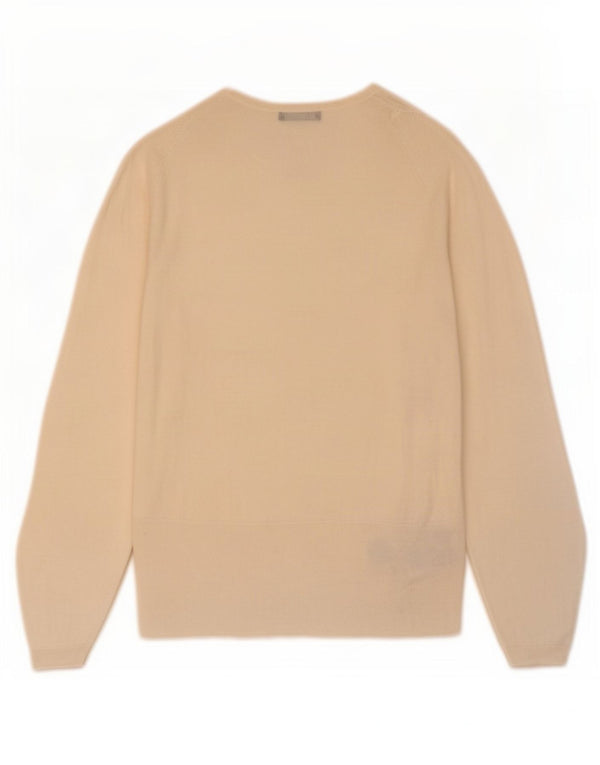 Marks & Spencer Womens V-Neck Jumper Sweater UK 14 Large Off White