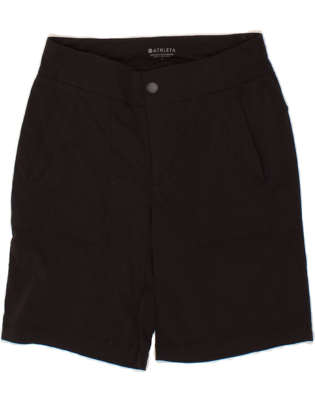 ATHLETA Womens Chino Shorts US 0 XS W25  Black Nylon Vintage Athleta and Second-Hand Athleta from Messina Hembry 