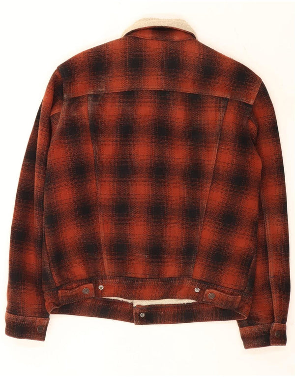Levi's Sherpajakke til mænd UK 38 Medium rød ternet polyester