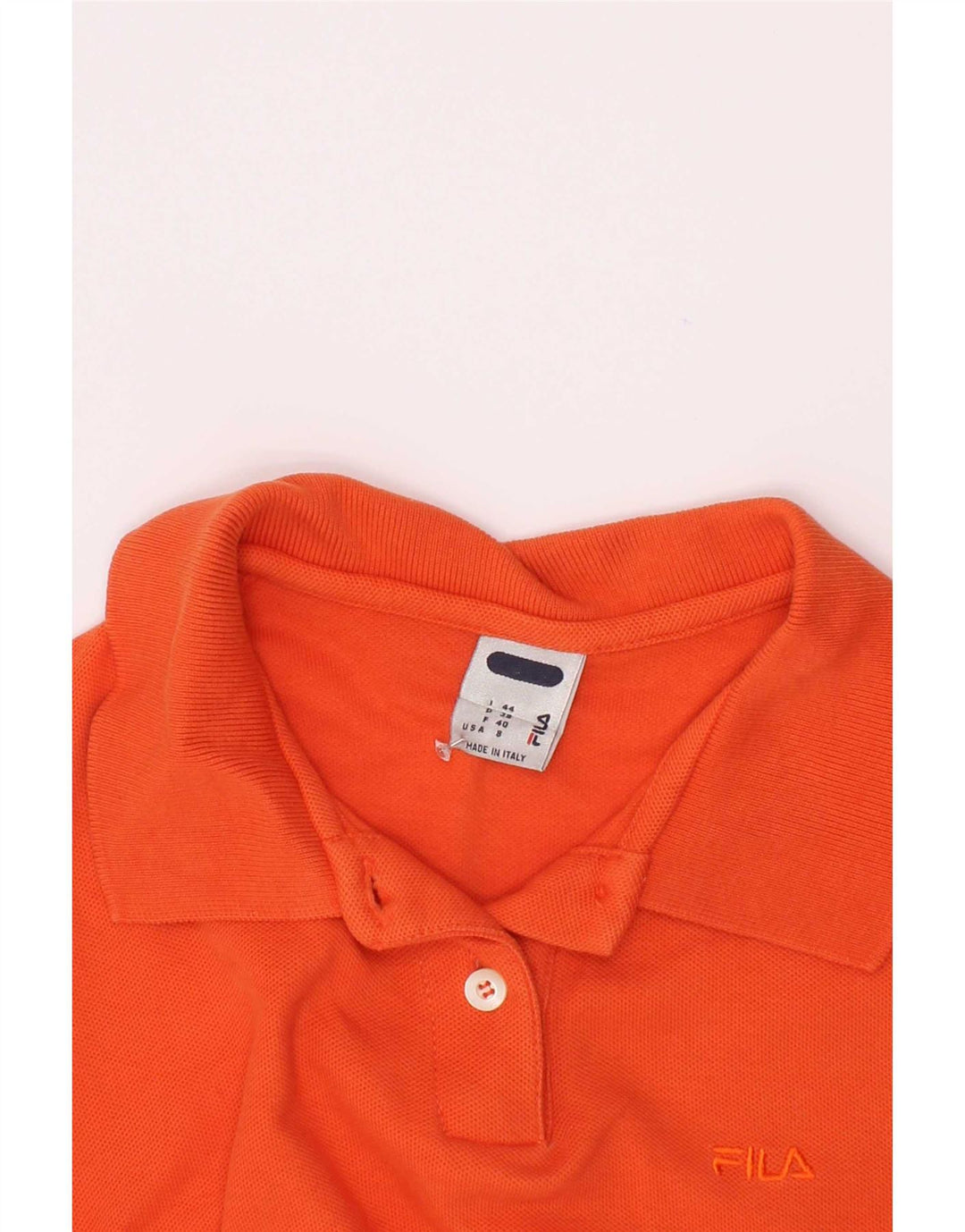 Fila Dame Crop Polo Shirt IT 44 Medium Orange