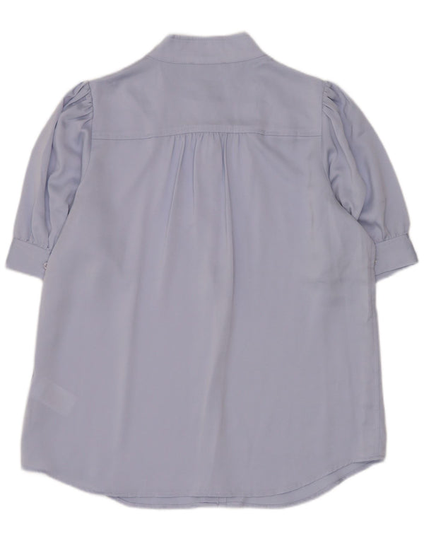 Dkny Dame 1/2 Ærmet Oversized Skjorte Bluse UK 8 Small Lilac Polyester