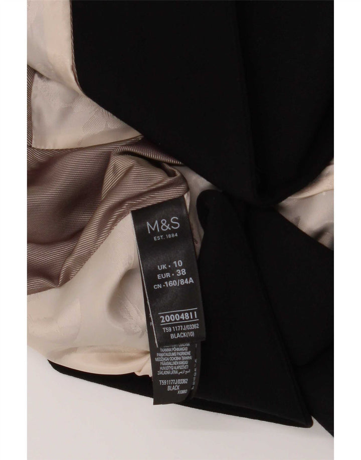 Marks & Spencer Dame 1-knaps blazerjakke UK 10 Lille sort polyester