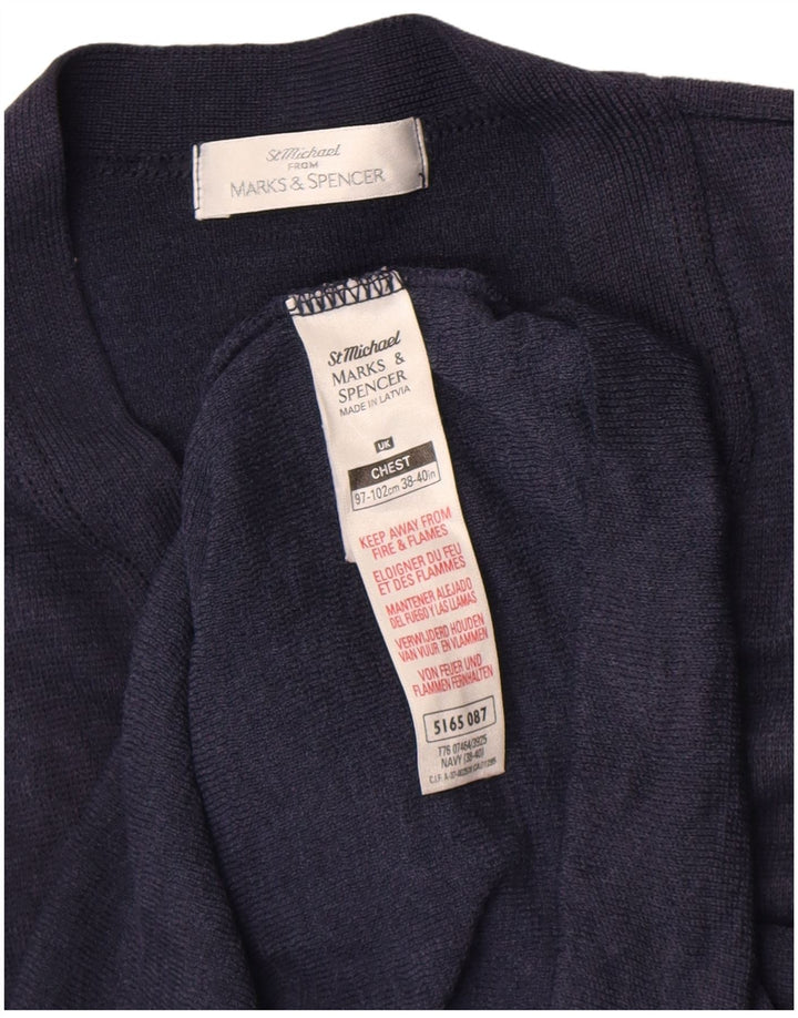 Marks & Spencer Dame cardigan sweater EU 38/40 Medium Navy Blue Uld