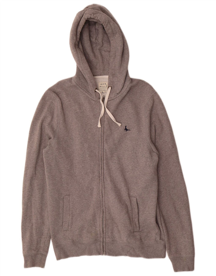 Jack Wills Hættetrøje med lynlås til mænd mellemgrå flækket bomuld