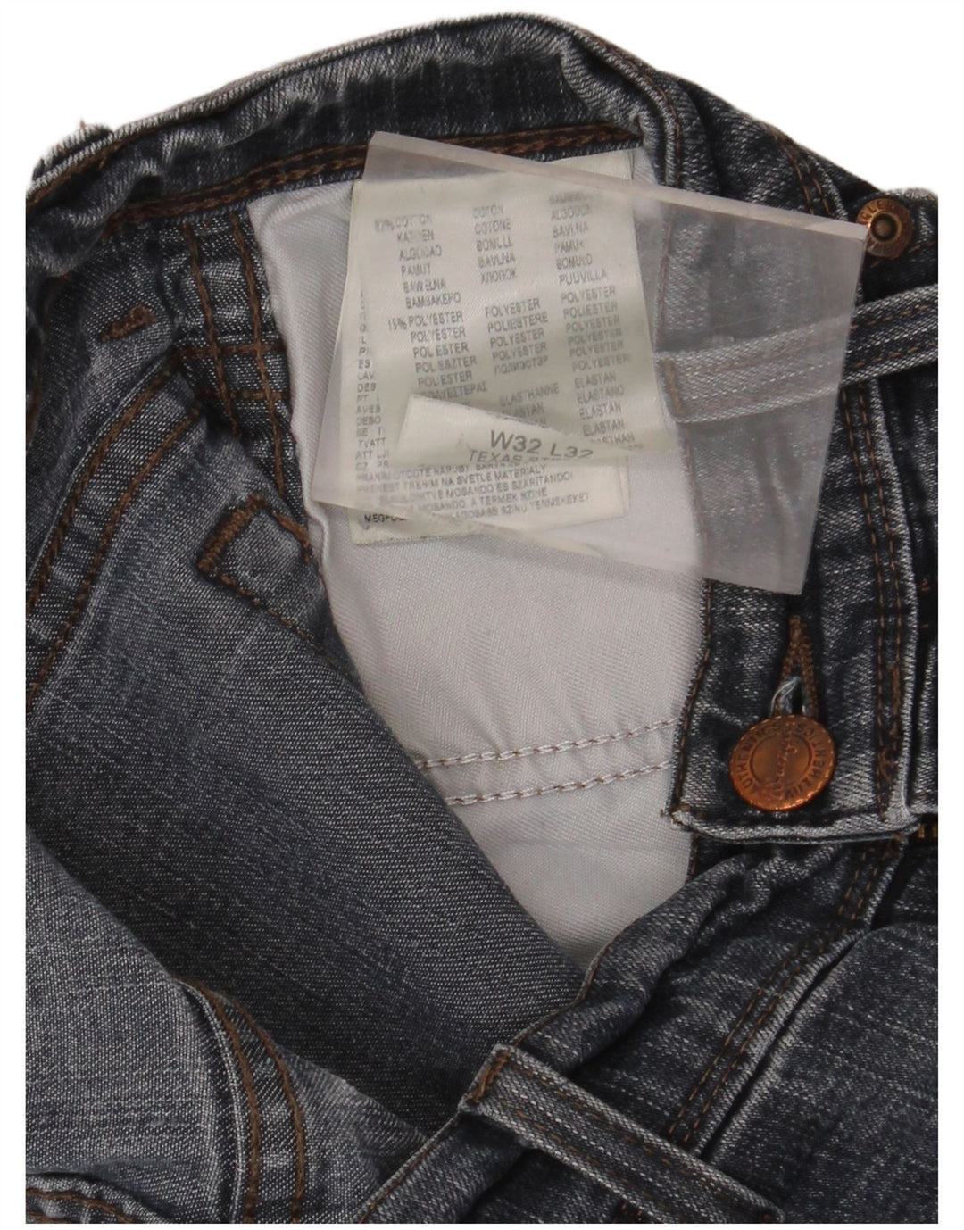 WRANGLER Herre Texas Stretch Straight Jeans W32 L32 Blå Bomuld