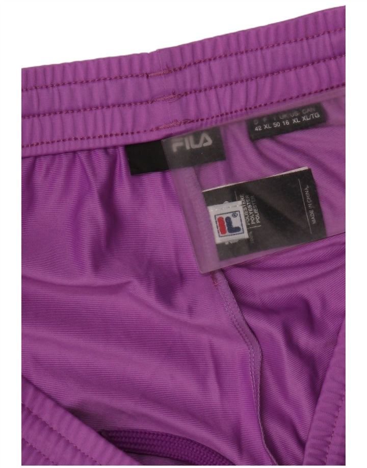Fila Træningsdragtsbukser til kvinder UK 16 Large Purple Polyester