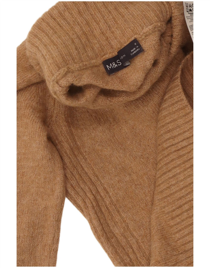 MARKS & SPENCER Dame Rullehalstrøje DK 8 Lille beige uld