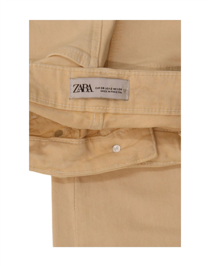 Zara Dame Bootcut Jeans EU 34 2XS W24 L27 Beige