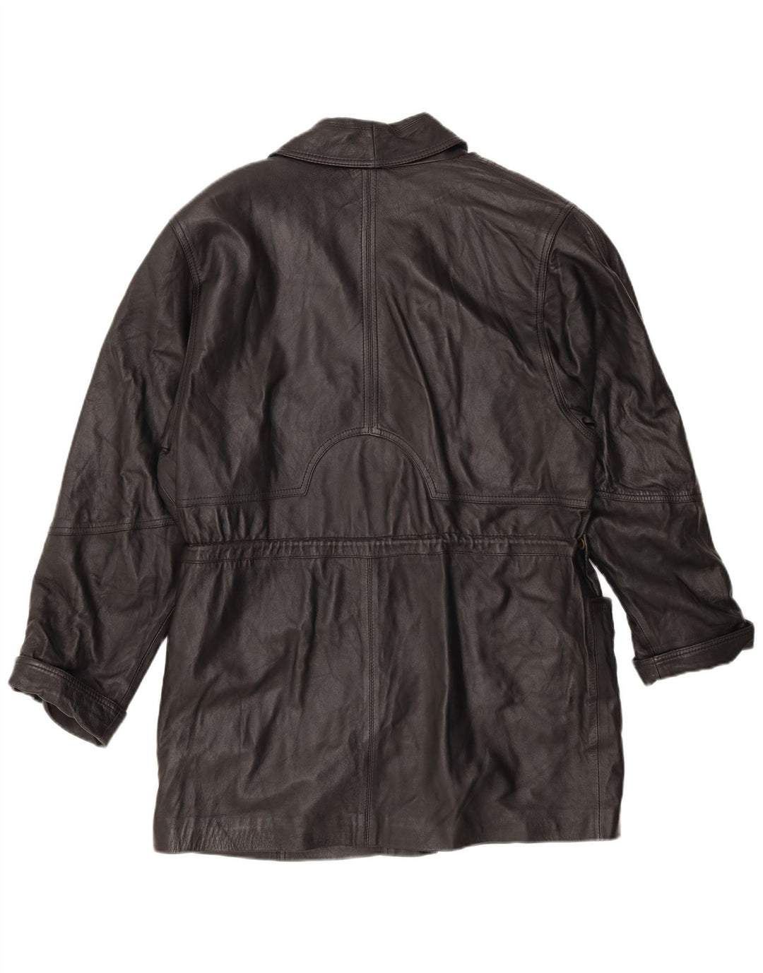 Vintage læderfrakke til kvinder EU 44 XL sort læder