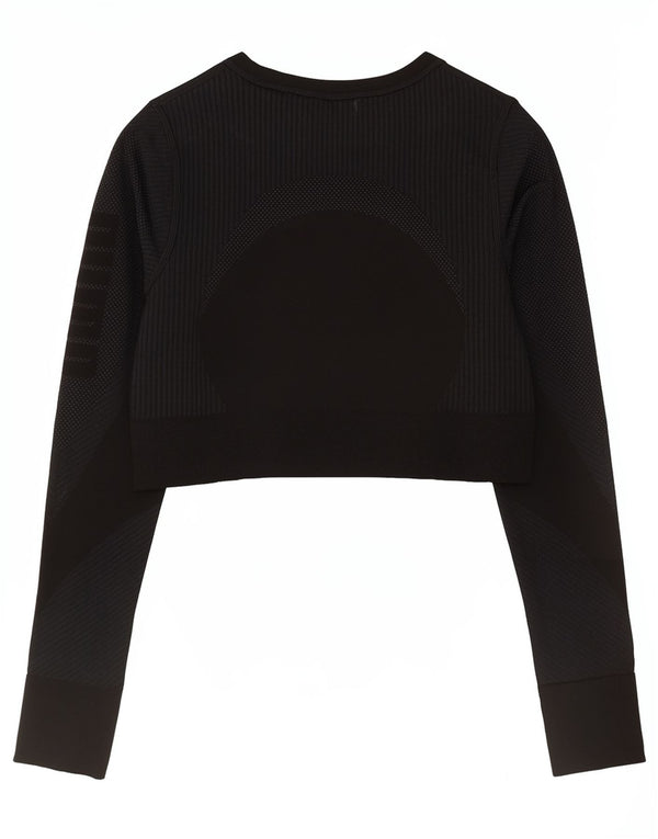 Puma Womens Crop Top Langærmet UK 12 Medium Black Sports