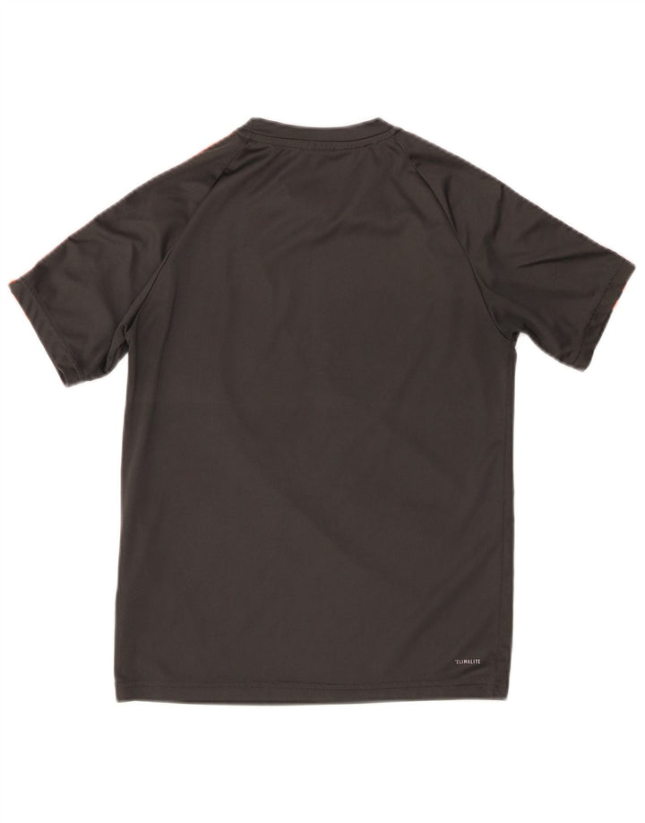 Adidas drenge Climalite grafisk t-shirt top 11-12 år grå polyester
