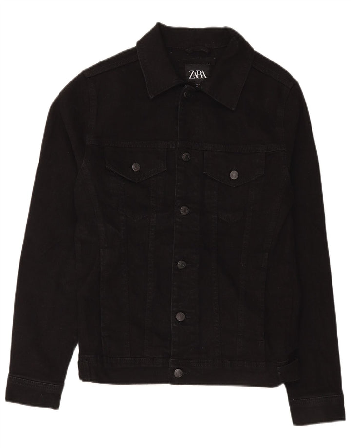 Zara Herre denimjakke UK 36 Small Black Bomuld
