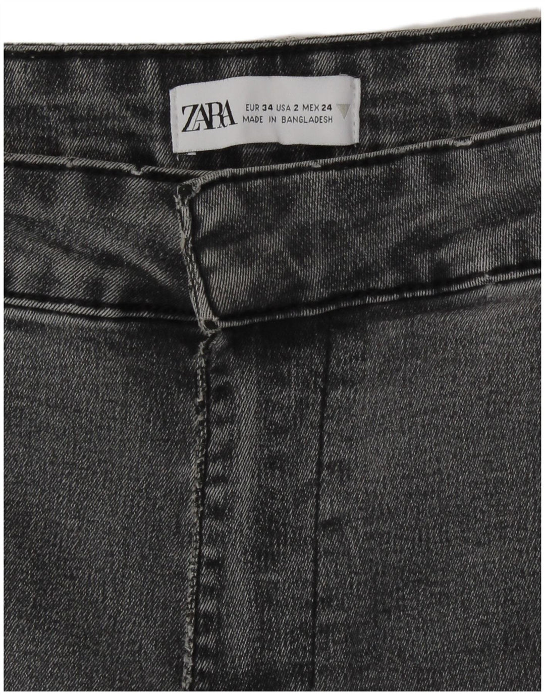 Zara Womens High Rise Flared Jeans EU 34 2XS W24 L31 Grå