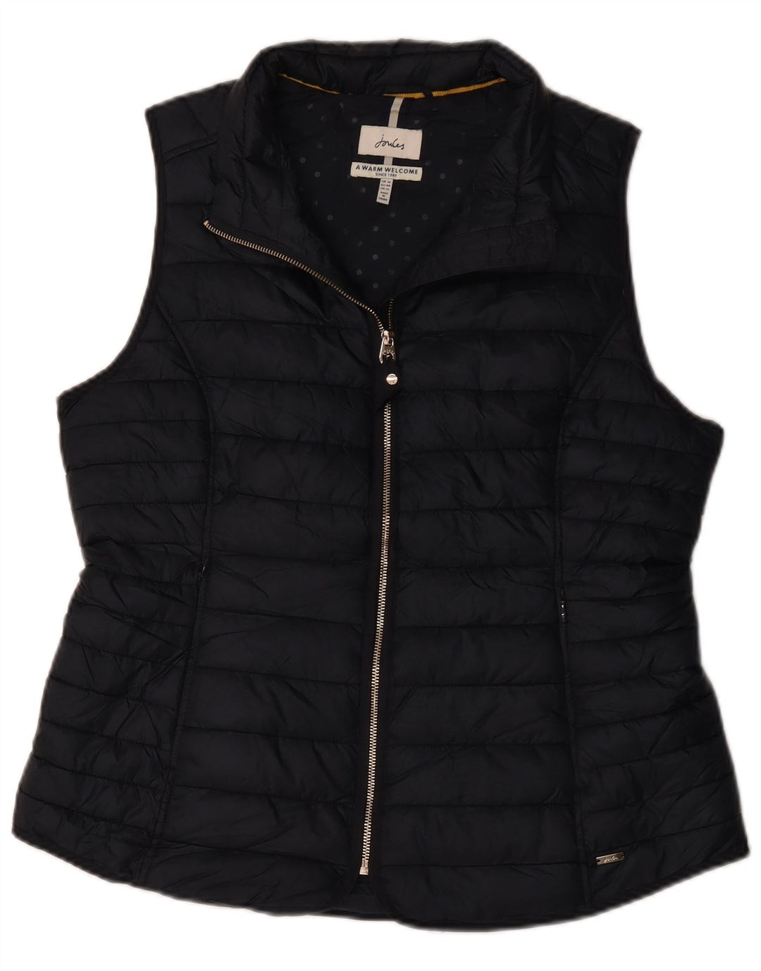 Joules Womens Polstret Gilet UK 16 Large Navy Blue Polyester