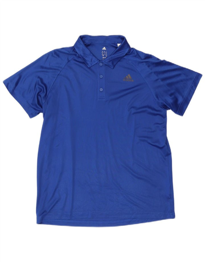 Adidas Herre Climalite Polo Shirt Large Blue Polyester Sports
