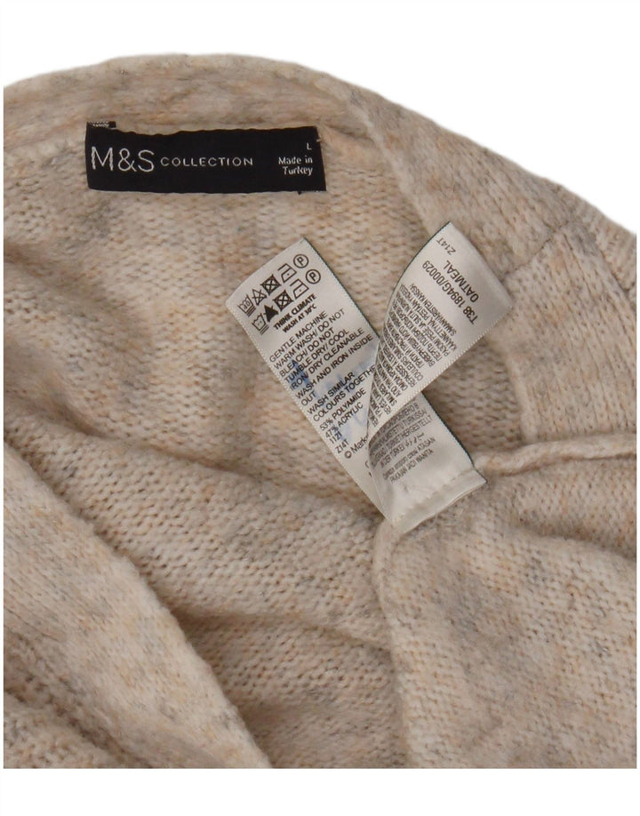 Marks & Spencer Dame Oversized Cardigan Sweater UK 16 Large Beige