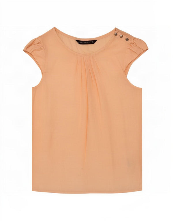 Zara Dame Bluse Top UK 8 Small Pink