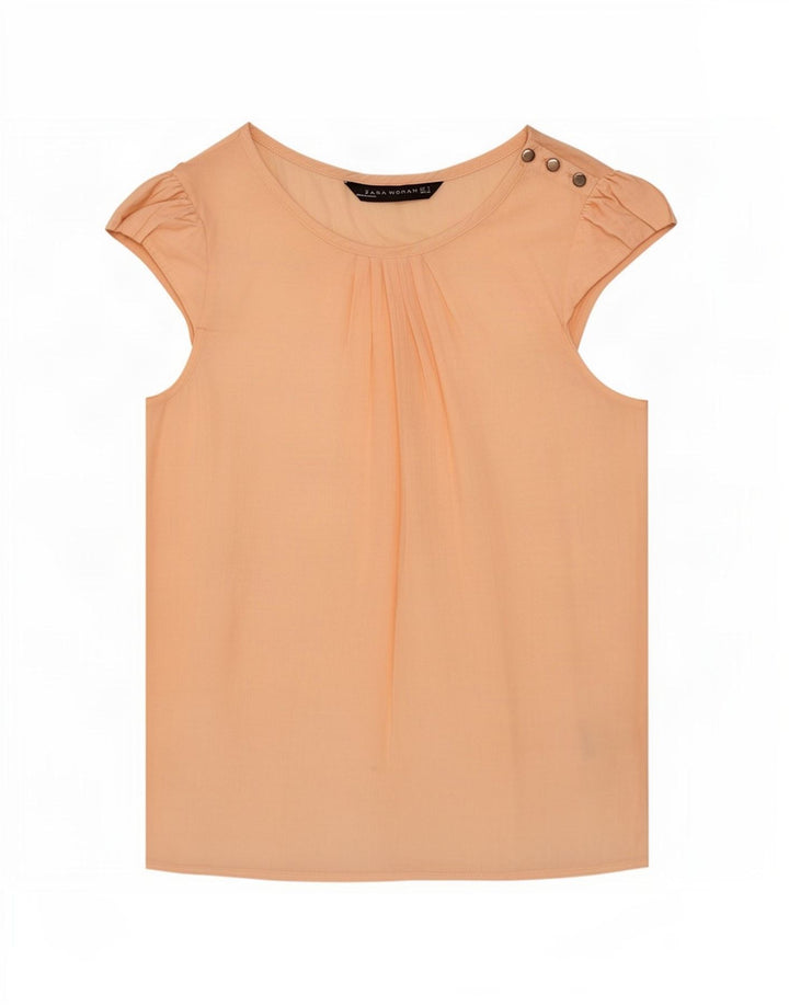 Zara Dame Bluse Top UK 8 Small Pink