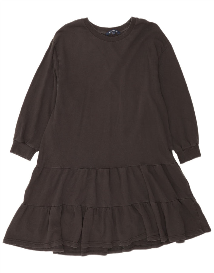 French Connection Womens Oversized Tiered Dress UK 10 Small Black Bomuld