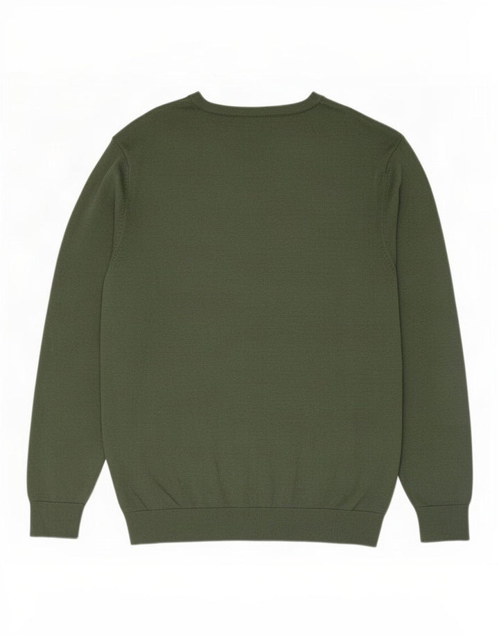 Zara Herre Boat Neck Jumper Sweater Medium Green Viscose
