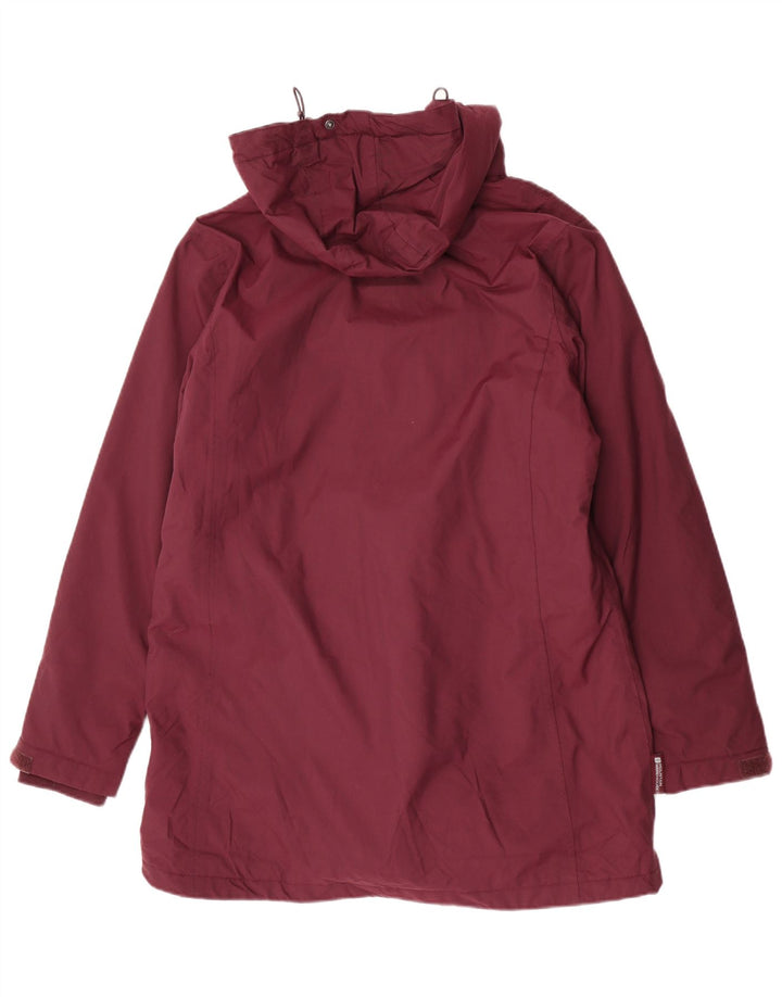 Mountain Warehouse Dame Hooded Windbreaker Coat UK 16 Large Maroon Nylon
