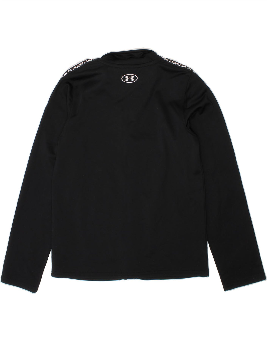 UNDER ARMOUR Boys Graphic Tracksuit Top Jacket 6-7 Years Black Polyester Vintage Under Armour and Second-Hand Under Armour from Messina Hembry 