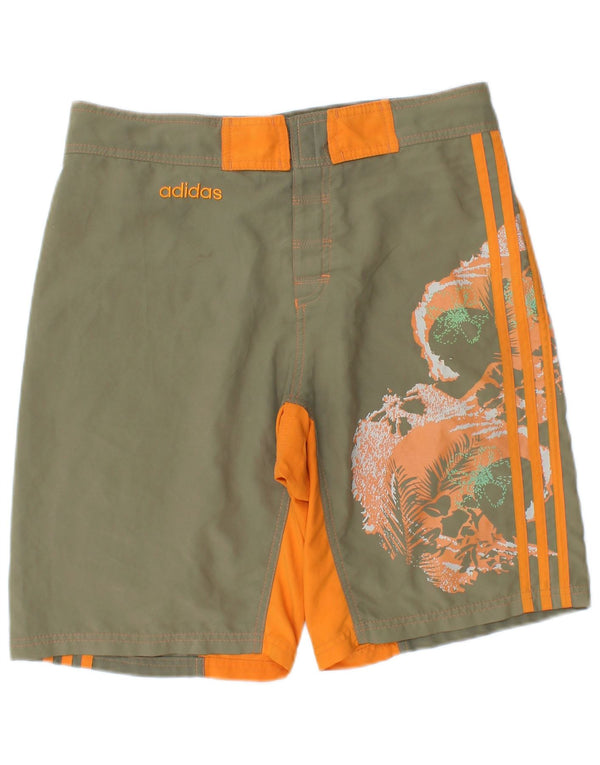 ADIDAS Badeshorts til mænd Small Khaki Floral Polyester
