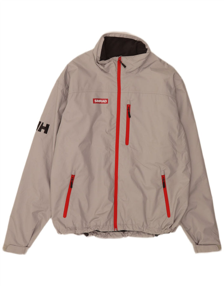 Helly Hansen Herre Sailwear Grafisk Regnjakke UK 44 2XL Grå Polyester