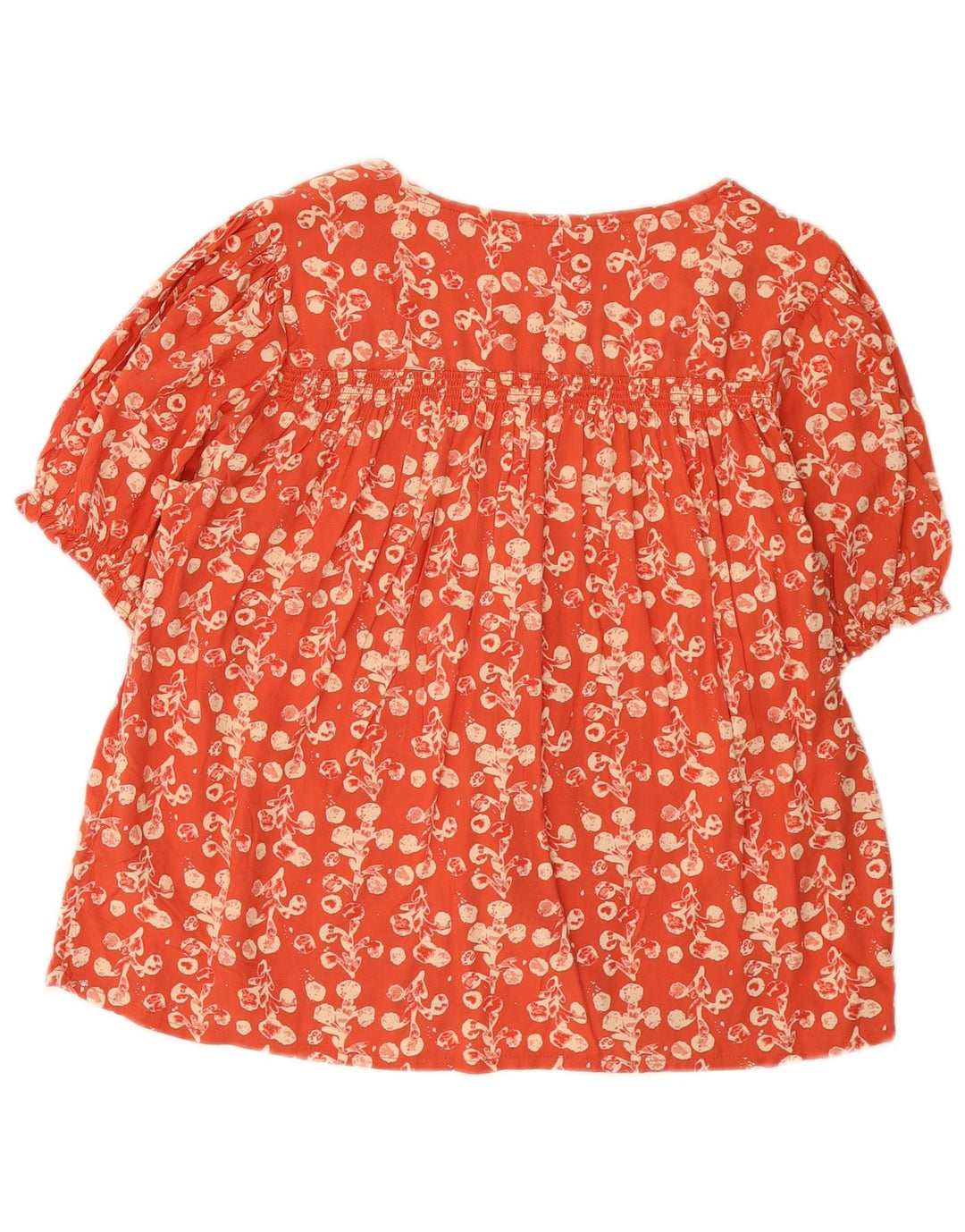 FAT FACE Womens Oversized Shirt Blouse UK 10 Small Orange Floral