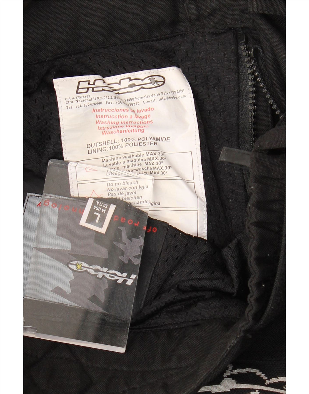 Hebo Herre Motorstyle Graphic Slim Trousers Large W34 L31 Sort Polyamid