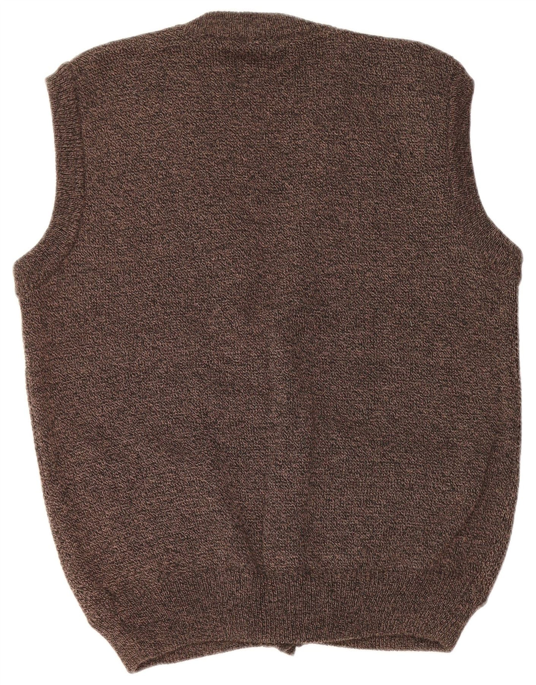 VINTAGE Herre ærmeløs cardigan sweater Medium Brown Fair Isle