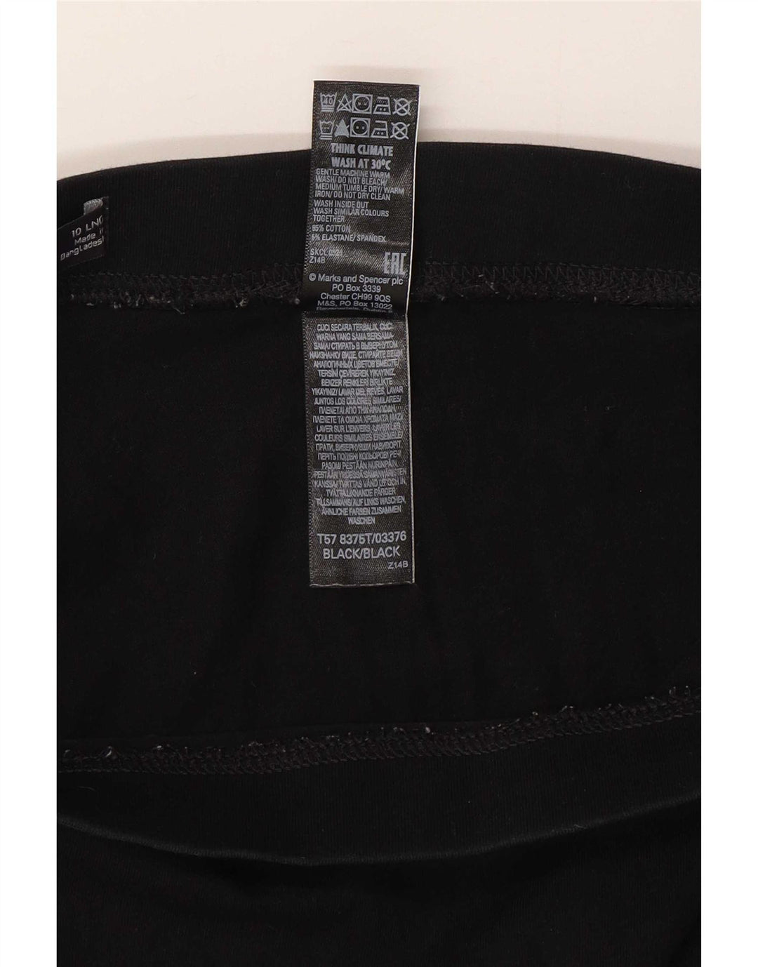Marks & Spencer Womens Leggings UK 10 Small Black Bomuld