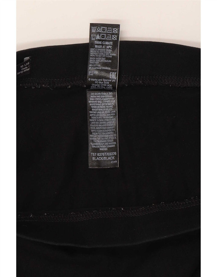 Marks & Spencer Womens Leggings UK 10 Small Black Bomuld