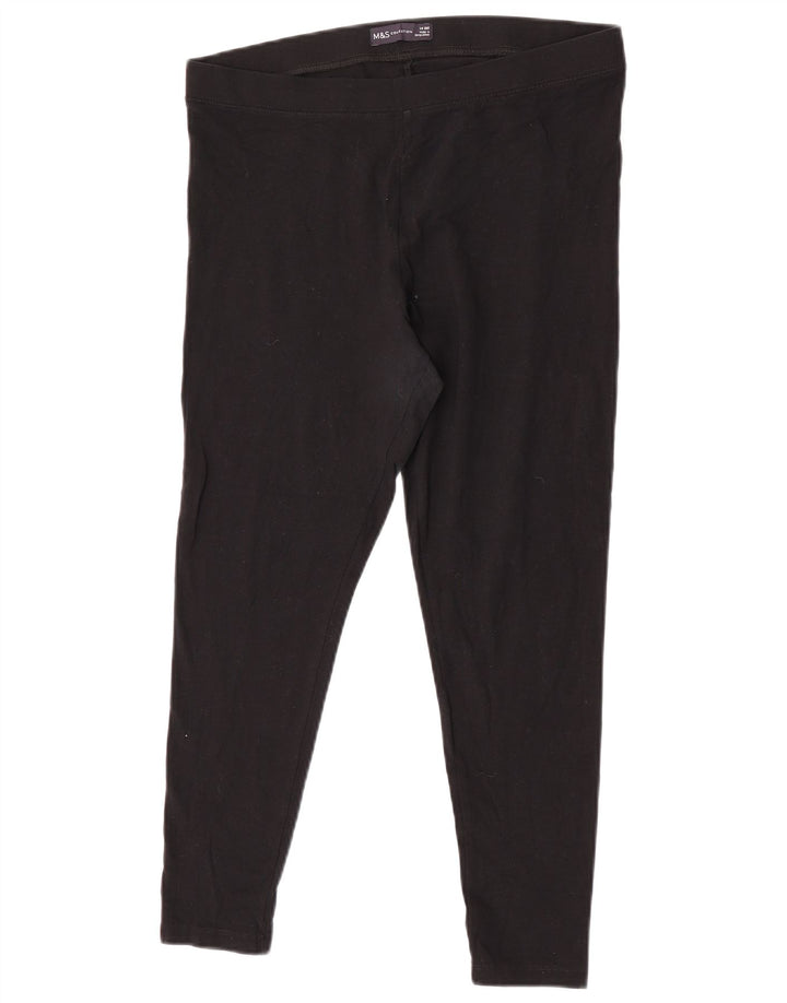MARKS & SPENCER Leggings til kvinder UK 14 Stor sort bomuld