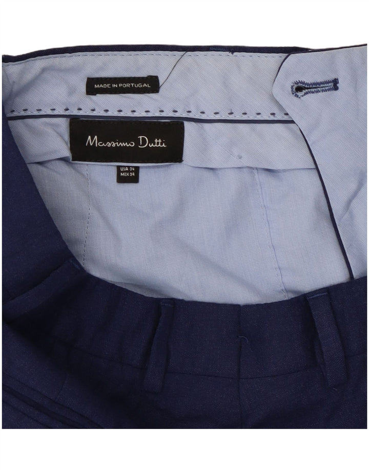 Massimo Dutti Herre lige jakkesæt bukser W34 L29 Marineblå