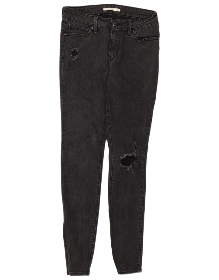 LEVI'S Dame 711 Distressed Skinny Jeans W29 L30 Grå