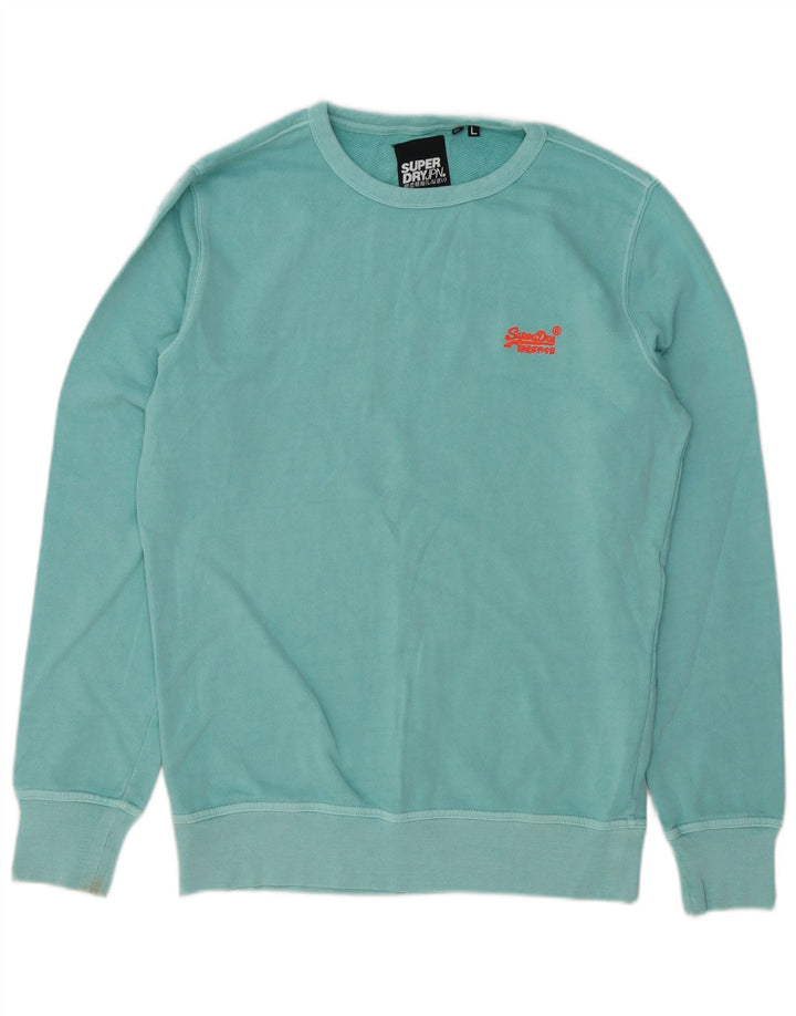 Superdry Sweatshirt til mænd Stor turkis bomuld