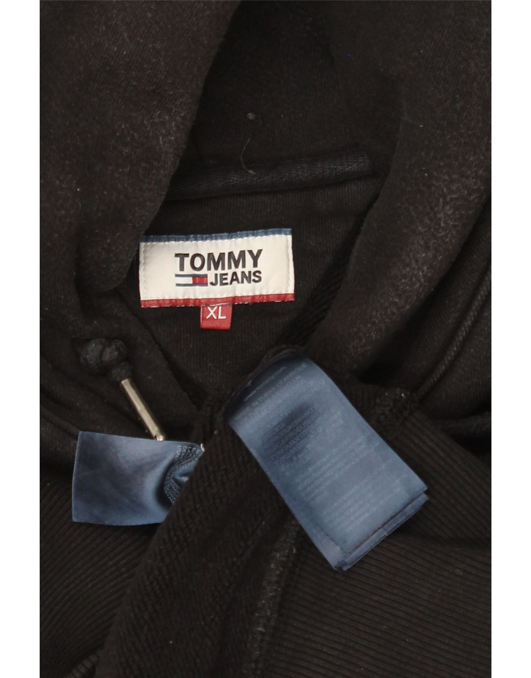 TOMMY HILFIGER Hættetrøje til mænd XL Sort bomuld