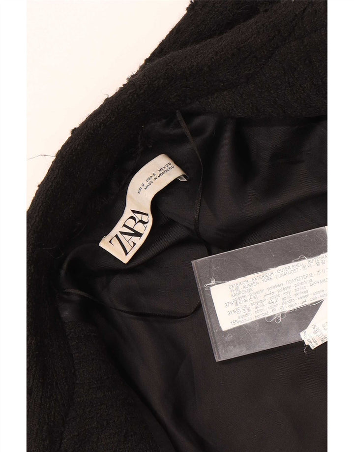 Zara Herre dobbeltradet blazerjakke UK 36 Small Black Flecked Polyester