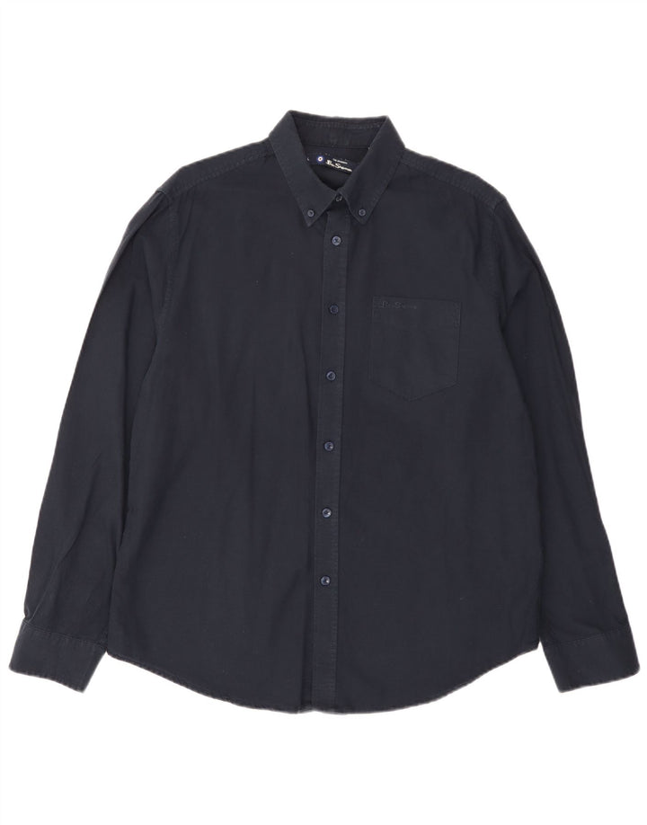 Ben Sherman herreskjorte stor marineblå bomuld