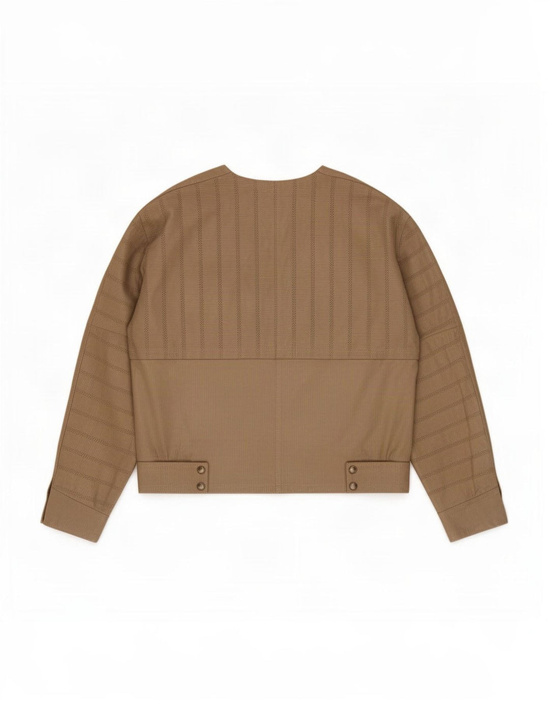 Mabrun Dame Ruskindsjakke IT 44 Medium Beige Stribet Læder